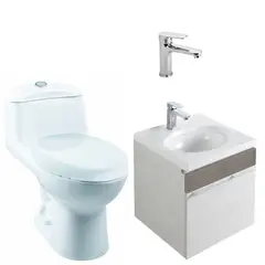 CORONA - Combo Elipse : Sanitario Smart + Mueble Elipse 45 cm + Lavamanos Elipse + Grifería Palma