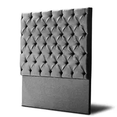 KAIU HOME - Combo Premium Capitoneado Base Cama + Cabecero Queen 160x190 Gris