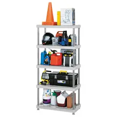 RIMAX - Estantería Plástica Ventilada 91x190,2x45 cm 5 Niveles Gris