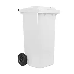 WEBER - Contenedor Con Ruedas Plástica 120L Blanco Con Tapa