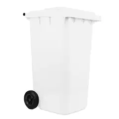 WEBER - Contenedor Con Ruedas Plástica 240L Blanco Con Tapa