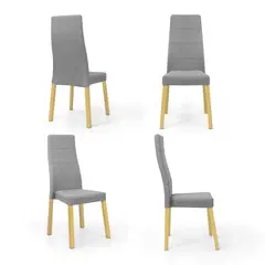 HOGAR VENECIA - Set X4 Silla Cairo 105X49X54 Plata