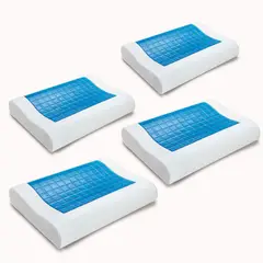 ENERGY PLUS - Set X4 Almohadas Ortopédica Viscoelástica Media 140X44 Cm