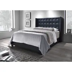 KAIU HOME - Combo Key Base Cama Cama + Cabecero Semidoble 120x190 Negro