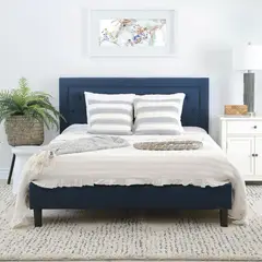 undefined - Combo Primaveral Colchón + Base Cama + Cabecero King 200x200 Azul