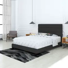 KAIU HOME - Combo Sofia Base Cama + Cabecero Semidoble 120x1900 Gris Oscuro