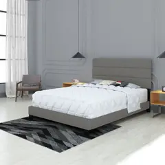 KAIU HOME - Combo Sofia Base Cama + Cabecero Sencillo 100x190 Gris Claro