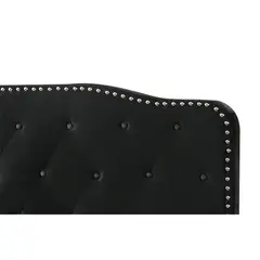 KAIU HOME - Combo Prisma Base Cama + Cabecero Tela Negra Doble 140x190