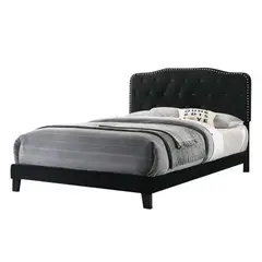 undefined - Combo Prisma Base Cama + Cabecero Tela Negra Sencillo 100x190