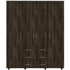 RTA DESIGN - Closet Fontan 4 Puertas 3 Cajones 179X150X49 Rta Madera natural Blanco