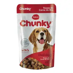 CHUNKY - Alimento Húmedo Para Perro Deli Dog Trozos Carne Res 100g