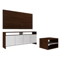 BRV MOVEIS - Combo Centro Entretenimien + Mesa de Centro + Panel