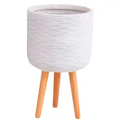 JUST HOME COLLECTION - Matera Arcilla Cónica Con Patas 30x51cm Blanco