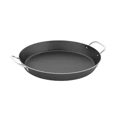 TRAMONTINA - Paellera Loreto en Aluminio Antiadherente Libre de PFOA con Asas Metalicas Negro 38 cm 5.4 L