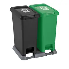 RIMAX - Caneca Plástica 20L Negro Verde Con Pedal