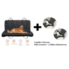 VELBROS - Combo 3 Forros Protector Silla Mascota Negro