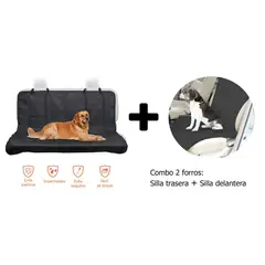 VELBROS - Combo 2 Forros Protector Silla Mascota Negro
