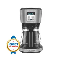BLACK+DECKER - Cafetera programable 12 tazas con filtro permanente y sistema de goteo en vortice CM1331S-LA
