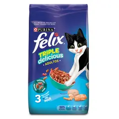 FELIX - Alimento Seco Para Gato Triple Delicious Mar 6 x 1.5kg