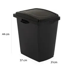 NP - Caneca Plástica 27 Litros Negro No Aprovechable Con Tapa Vaiven