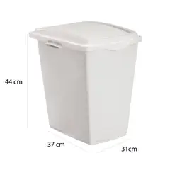 NP - Caneca Plástica 27 Litros Blanco Aprovechables Con Tapa Vaiven