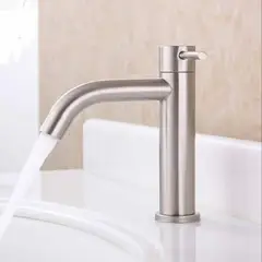 HICASA - Grifería Agua Fria Acero Inox Lavamanos Baja