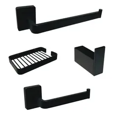 INKORPORAR - Kit Accesorios Grazia Negro 4 Piezas