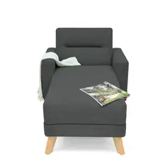 HOGAR VENECIA - Chaise Longue Barza Tela 85x150x83 Gris