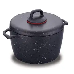 KORKMAZ - Olla Aluminio/Tapa Antiadherente Gusto Plus 24x12cm 5.0 L