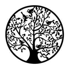 DE CASA - Cuadro Aplique Calado Arbol Circular 60x60cm