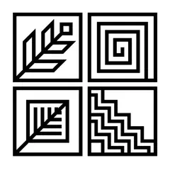 DE CASA - Set Cuadro Aplique Calado Íconos Cuadrados x4 Comp 30x30cm C/U