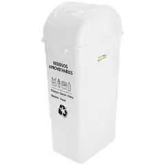 FULLER - Papelera Cuadrada 55Lt Residuos Aprovechables Blanco Set X 3 Unidades