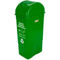 FULLER - Papelera Cuadrada 55Lt Residuos Organicos Aprovechables Verde Set X 3 Unidades