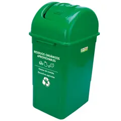 FULLER - Caneca Cuadrada 35 Litros Residuos Orgánicos Verde Set X 3 Unidades