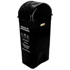 FULLER - Papelera Cuadrada 55Lt Residuos No Aprovechables Negro Set X 3 Unidades
