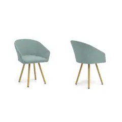 HOGAR VENECIA - Set X2 Sillas Tokyo Tela Poliéster 80.5X61X57 Aqua