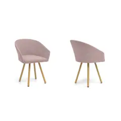 HOGAR VENECIA - Set X2 Sillas Tokyo Tela Poliéster 80.5X61X57 Rosa
