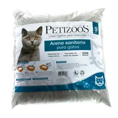 PETIZOOS - Arena Sanitaria Gato Aglomerante Absorbente Bentonita 9 kg