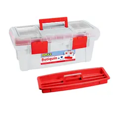 RIMAX - Caja Botiquin Multiusos Plástica 46.3X20.7X22cm Blanca/Roja