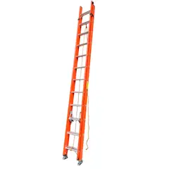 FANES - Escalera Certificada 7.31 m 24 P de Extensión Fibra de Vidrio 136 kg