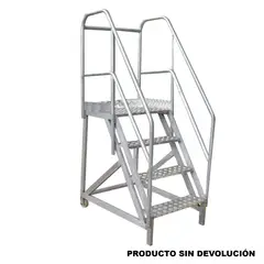 FANES - Escalera Certificada 1 m 4 P de Móvil Aluminio R-1409 136 kg