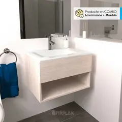 FIRPLAK - Mueble Baño Rayo 63X48 Con Lavamanos Trentino - Tambo