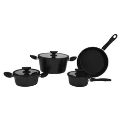 JUST HOME COLLECTION - Batería de Cocina 7 Piezas Aluminio Granito