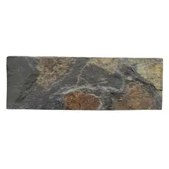 MEUP - Pared Piedra Pizarra Natural Negra Oxido 5X15Cm Cj1M2