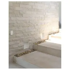 MEUP - Piso Espacato Natural Blanco 7X25Cm - 2Cm Espesor Caja X 1 M2