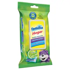 FAMILIA - Toalla Húmeda Desinfectante Hogar Flat paquete x40