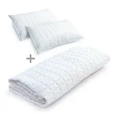 ENERGY PLUS - Combo Protector de Colchón Sencillo + 2 Almohadas Fibra