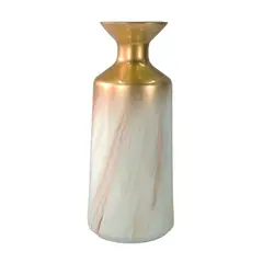 MARRES - Jarrón Cerámica Calacata 15.5X38 Centímetros Oro