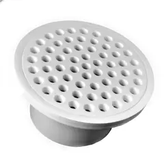 GENERICO - Rejilla Anticucaracha 4 pulg x 2 pulg Plástico Blanco para Tubería 2 pulg