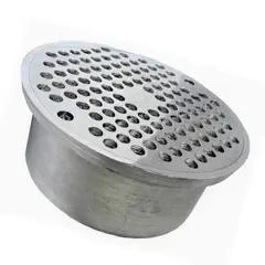 GENERICO - Rejilla Sifón Anticucaracha 4 pulg x 3 pulg Aluminio para Tuberia 3 pulg
